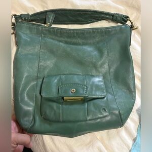 Authentic Coach Green Leather Women's Bag